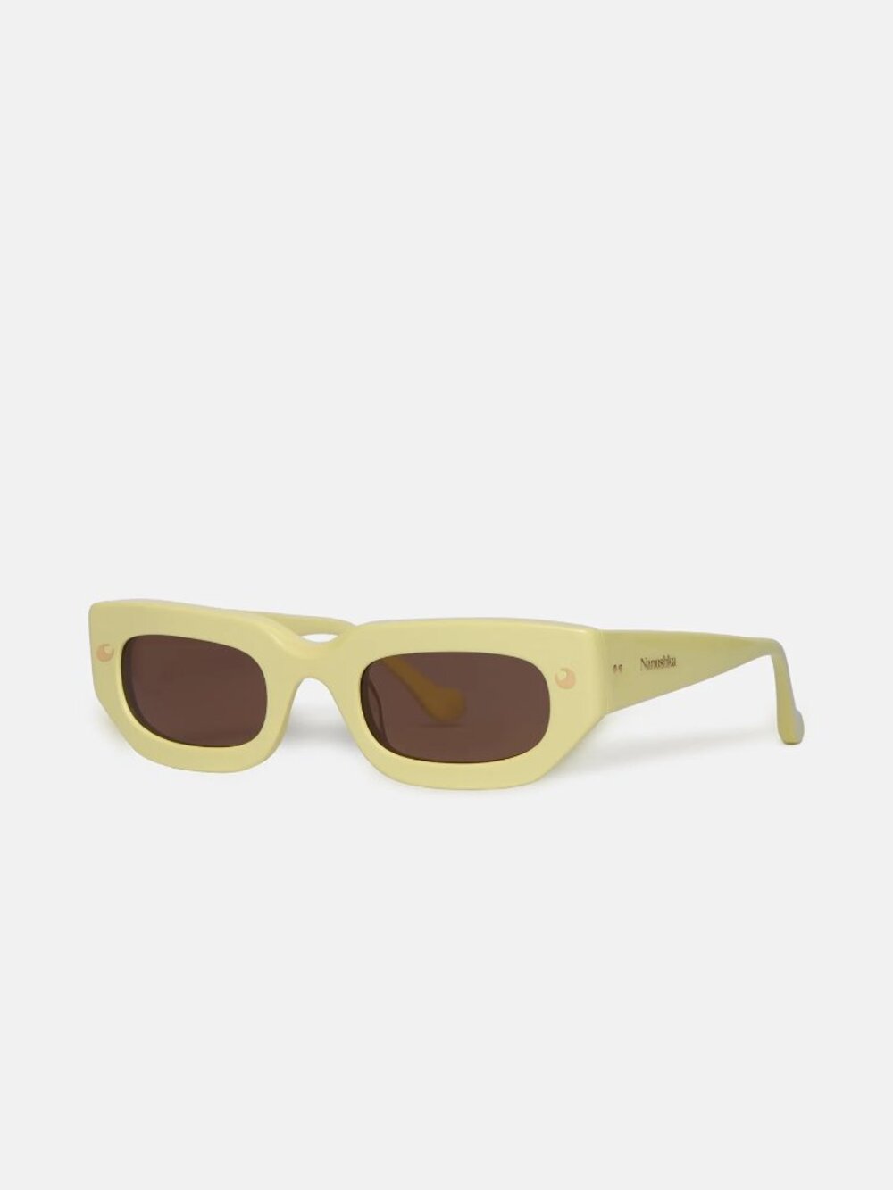 $275 NWT Nanushka Kadee Moonbeam Pale Yellow Bioplastic DFrame Sunglasses Unisex